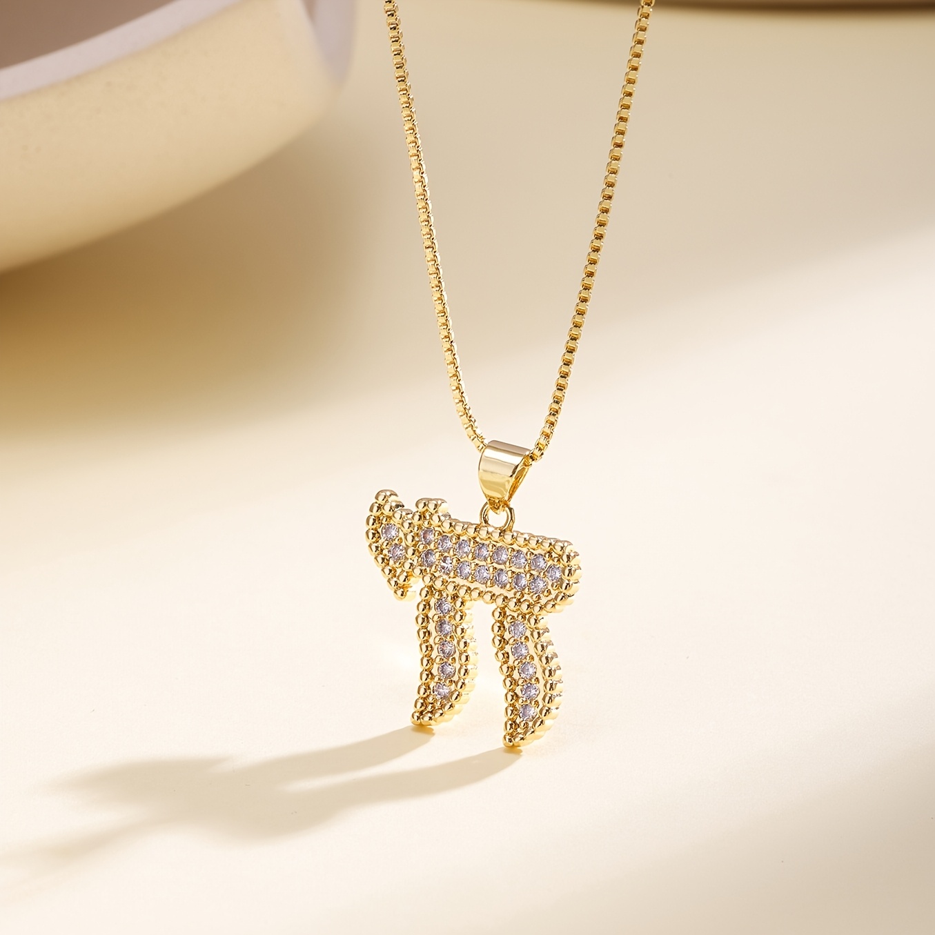18K Golden Plated Chai Pendant Necklace for Couples